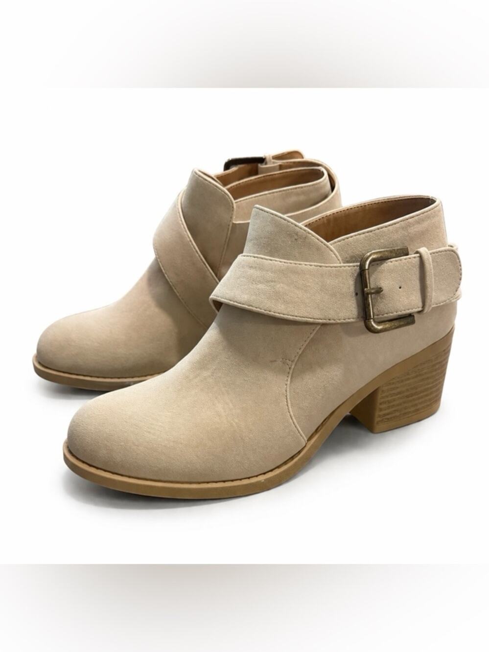 Cupid Tan Suede Buckle Philly-24 Size 7.5 bootie